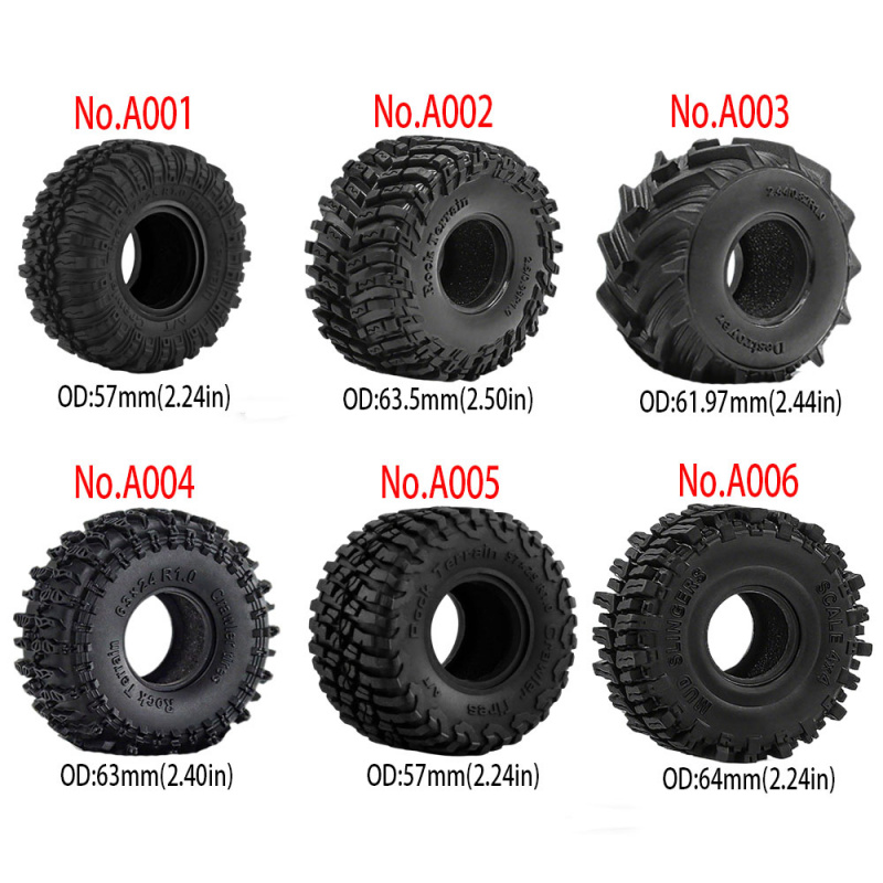 Wheel Rim Rc - 4개입 1.0인치 57-67mm RC 크롤러 타이어
