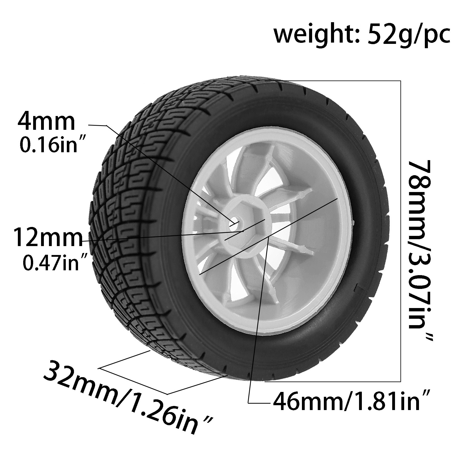 78mm 1/10 RC 랠리 고무 타이어 및 휠 림 1 - Wheel Rim Rc 리뷰 및 가격